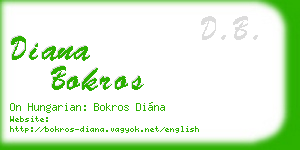 diana bokros business card